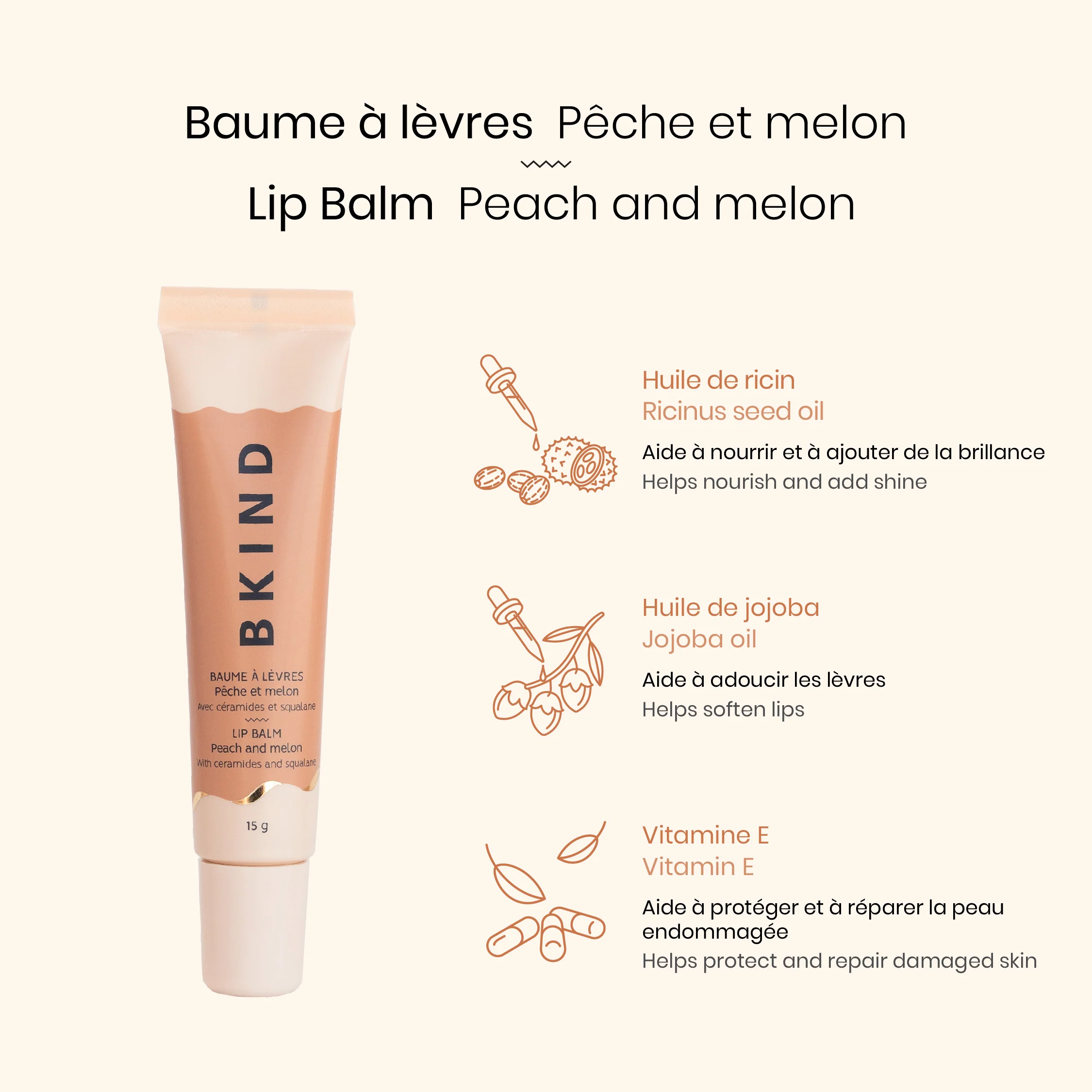 Nourishing Ceramide Lip Balm - Peach and melon - Image 6